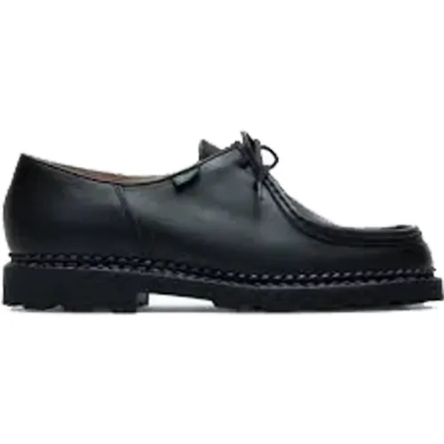 Handgefertigte Schwarze Leder Derby Schuhe , Herren, Größe: 42 1/2 EU - Paraboot - Modalova