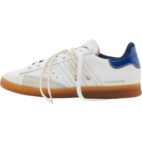 White Leather Sneakers with Suede Inserts , male, Sizes: 9 UK, 6 UK, 8 UK, 7 UK, 10 UK - Hidnander - Modalova