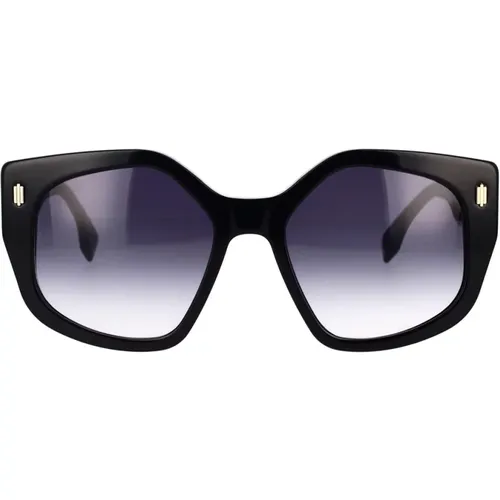 Oversized Sonnenbrille mit blau getönten Gläsern , Herren, Größe: 55 MM - Fendi - Modalova