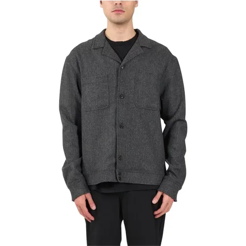 Wool Overshirt with Button Closure , male, Sizes: M, L, XL - Mauro Grifoni - Modalova