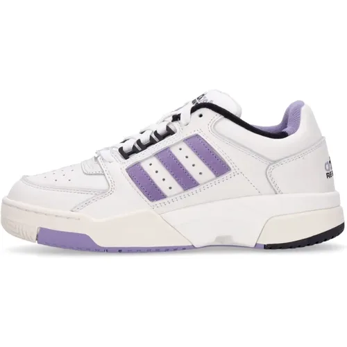 Niedriger Tennissneaker Weiß/Lila , Damen, Größe: 38 2/3 EU - Adidas - Modalova