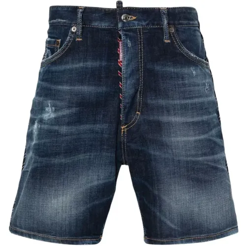 Marineblaue Denim-Shorts für Männer , Herren, Größe: M - Dsquared2 - Modalova