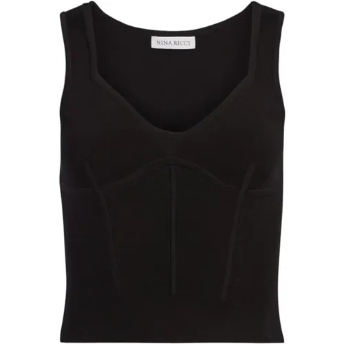 Corset Detail Top , female, Sizes: L, XL - Nina Ricci - Modalova