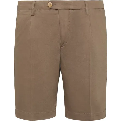 Stretch-Baumwoll- und Tencel-Bermuda-Shorts , Herren, Größe: L - Boggi Milano - Modalova