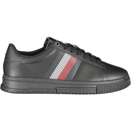 Schwarzer Sneaker mit Kontrastdetails , Herren, Größe: 40 EU - Tommy Hilfiger - Modalova