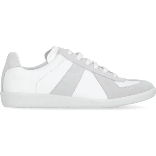 Leather Sneakers with Contrasting Inserts , male, Sizes: 8 UK, 7 1/2 UK, 5 UK, 9 UK, 10 UK, 7 UK, 6 UK, 8 1/2 UK, 6 1/2 UK, 11 UK - Maison Margiela - Modalova