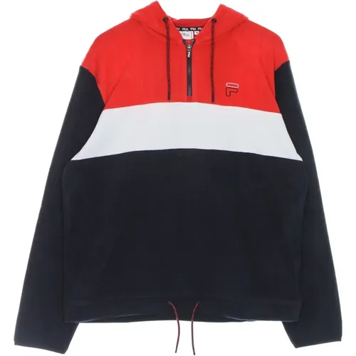 Half Zip Hoodie Black/Red/White , male, Sizes: L, M, XL, S - Fila - Modalova