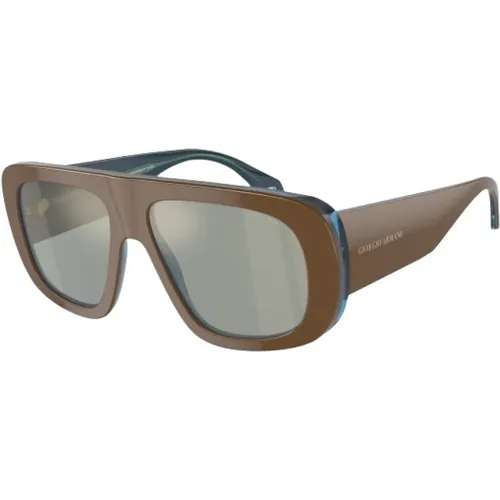 Braune Acetat Sonnenbrille für Frauen - Giorgio Armani - Modalova