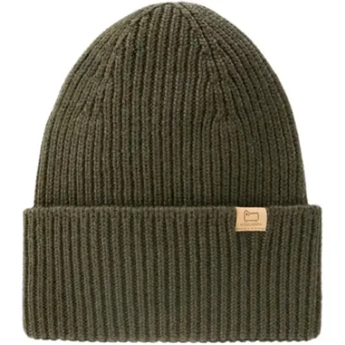 Ribbed Merino Wool Hat , male, Sizes: ONE SIZE - Woolrich - Modalova
