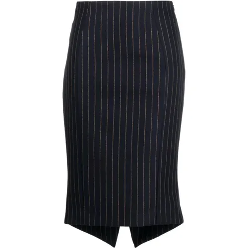 Striped Wool Midi Skirt , female, Sizes: S - Moschino - Modalova