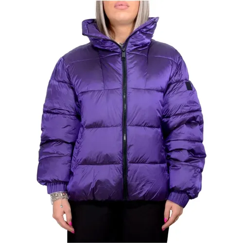 Damen Regular Fit Steppjacke aus glänzendem lila Stoff - Hugo Boss - Modalova