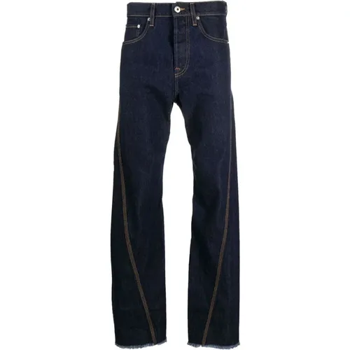 Dunkelblaue Straight Denim Jeans , Herren, Größe: W30 - Lanvin - Modalova
