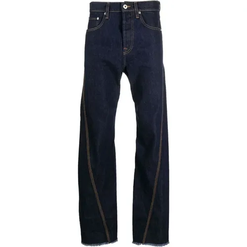 Dunkelblaue Straight Denim Jeans , Herren, Größe: W32 - Lanvin - Modalova