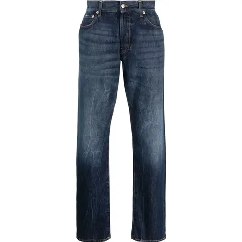 Blaue Stonewashed Straight-Leg Jeans , Herren, Größe: W33 - Department Five - Modalova