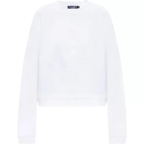 Logo-Stickerei Crew Neck Sweatshirt , Damen, Größe: S - Dolce & Gabbana - Modalova