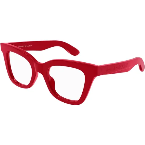 Rote Brillenfassungen , unisex, Größe: 49 MM - alexander mcqueen - Modalova