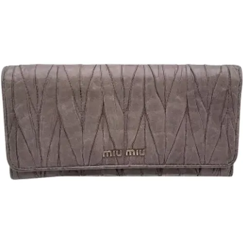 Pre-owned Leather wallets , female, Sizes: ONE SIZE - Miu Miu Pre-owned - Modalova