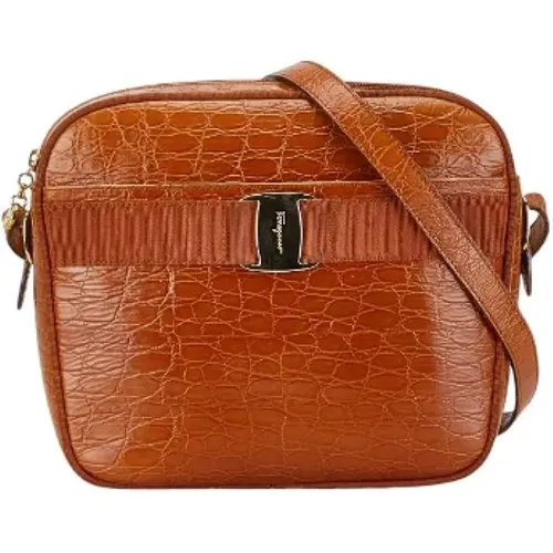 Pre-owned Leather shoulder-bags , female, Sizes: ONE SIZE - Salvatore Ferragamo Pre-owned - Modalova