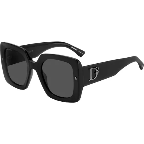 Schwarze/Graue Sonnenbrille , Damen, Größe: 53 MM - Dsquared2 - Modalova