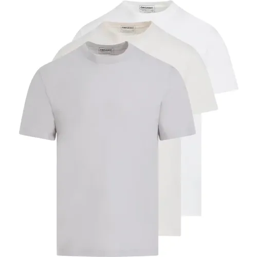 Baumwoll T-Shirt Set Grau Weiß Creme - Maison Margiela - Modalova