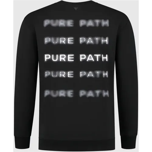 Blurred Wordmark Sweater Herren Schwarz , Herren, Größe: L - Pure Path - Modalova