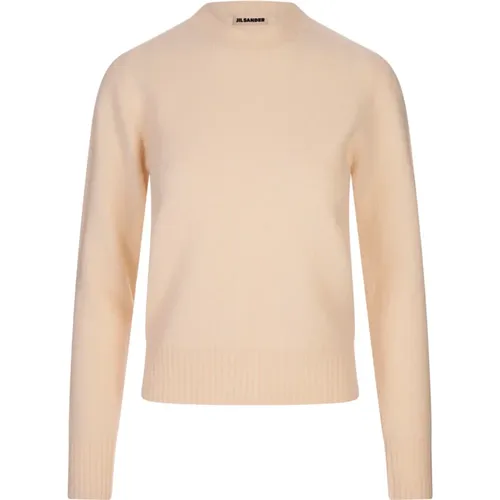 Weißer Merinowolle Rundhals Pullover , Damen, Größe: S - Jil Sander - Modalova