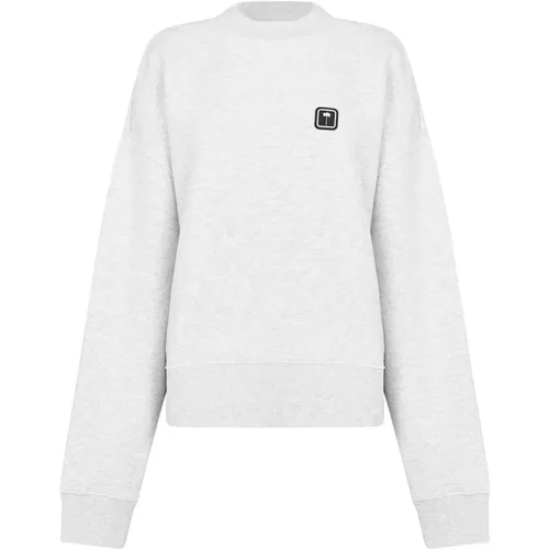 Oversize Sweatshirt in Grau Melange , Damen, Größe: S - Palm Angels - Modalova