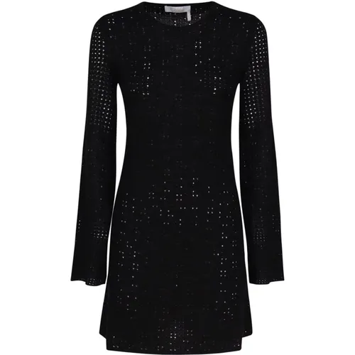 Knitted Dress with Perforated Detail , female, Sizes: M, XS, S - Chloé - Modalova