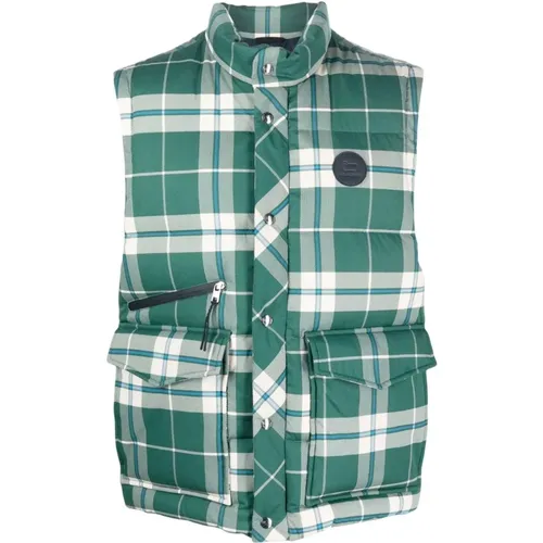 Evergreen Check Aleutian Vest , male, Sizes: M - Woolrich - Modalova