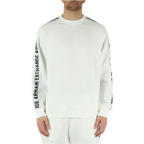 Crewneck Sweatshirt aus Baumwollmischung mit Logo-Bändern - Armani Exchange - Modalova