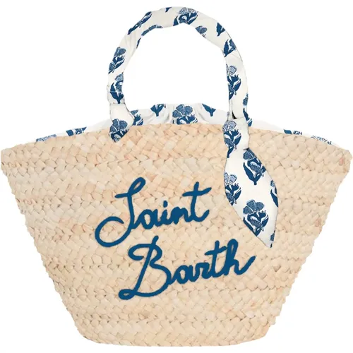 Straw Bag with Fabric Handles , female, Sizes: ONE SIZE - MC2 Saint Barth - Modalova