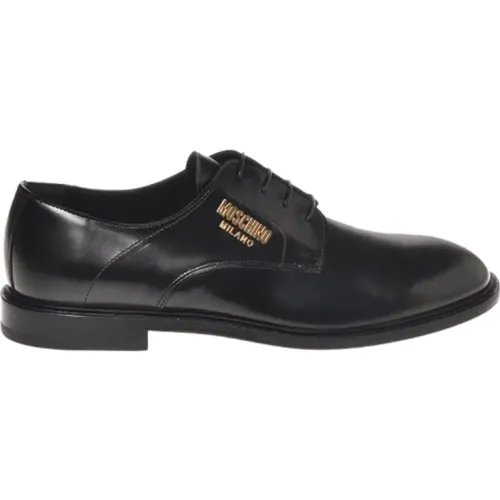 Schwarze flache Schuhe , Herren, Größe: 40 EU - Moschino - Modalova