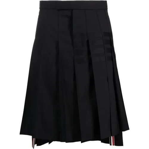 Midnight Wool Pleated Skirt , male, Sizes: XL - Thom Browne - Modalova