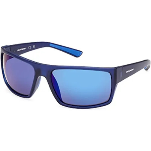 Blaues Gestell Blaue Linse Sonnenbrille , Herren, Größe: 63 MM - Skechers - Modalova