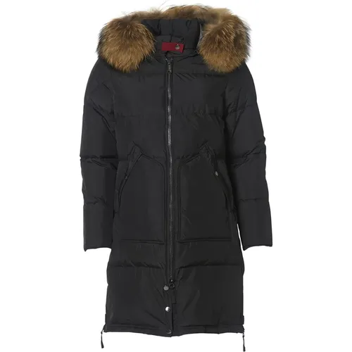 Funktionale Daunenjacke mit Echtem Pelzkragen , Damen, Größe: M - Danwear - Modalova