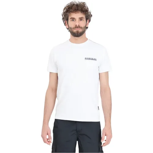 Weißes T-Shirt mit Great Bear Print , Herren, Größe: M - Napapijri - Modalova