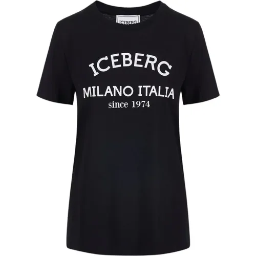 T-Shirt mit Logo , Damen, Größe: S - Iceberg - Modalova