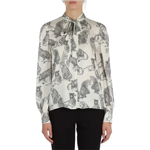 Jacquard-Viskosehemd mit All-Over-Print , Damen, Größe: M - Twinset - Modalova