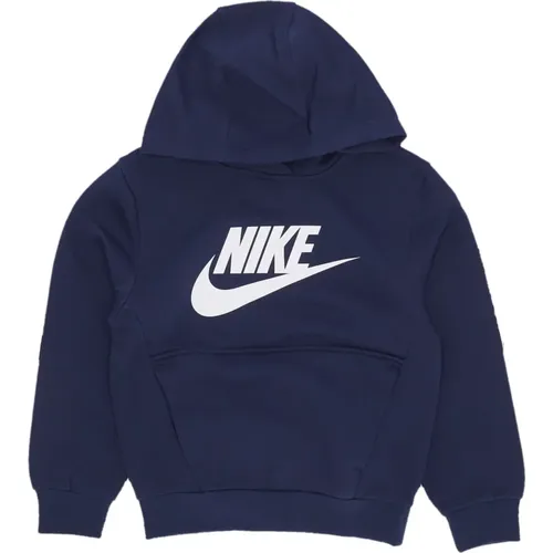 Midnight Navy/Weiß Sportswear Club Fleece Hoodie , Herren, Größe: XS - Nike - Modalova