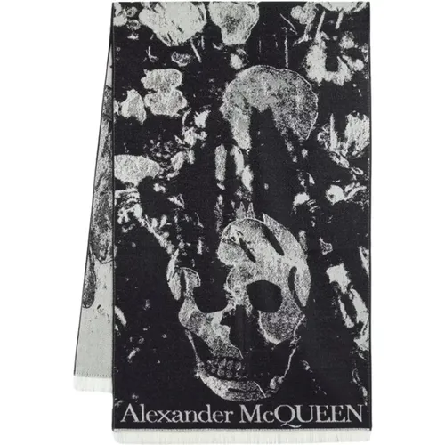 Flower Blooms Skull Scarf , female, Sizes: ONE SIZE - alexander mcqueen - Modalova