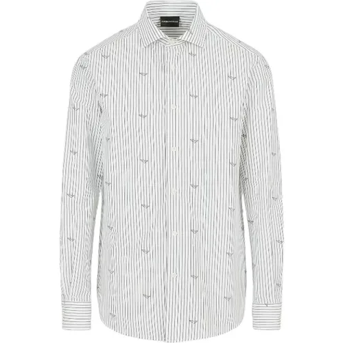 Striped Cotton Button Shirt , male, Sizes: M, XL, L, S - Emporio Armani - Modalova