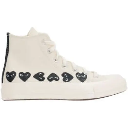 High-Top Canvas Sneakers , female, Sizes: 3 UK - Comme des Garçons Play - Modalova