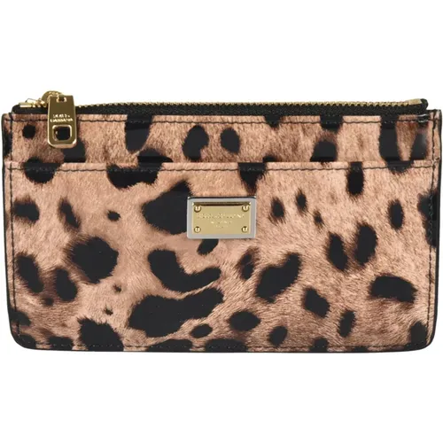 Leopard Print Women`s Wallet , female, Sizes: ONE SIZE - Dolce & Gabbana - Modalova