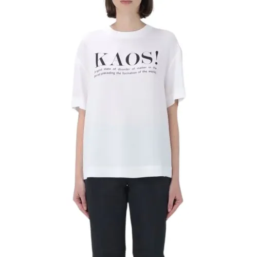 Weiß Schwarz Logo T-shirt , Damen, Größe: XS - Moschino - Modalova
