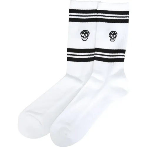 Sportliche Totenkopfsocken , Herren, Größe: L - alexander mcqueen - Modalova