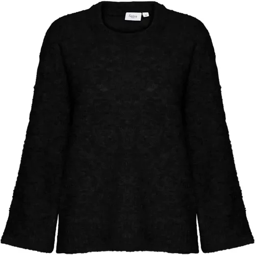 Schwarzer Strickpullover , Damen, Größe: M - Saint Tropez - Modalova