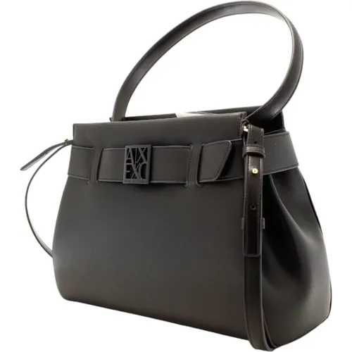 Handbag with Double Compartment Button Closure , female, Sizes: ONE SIZE - Armani Exchange - Modalova