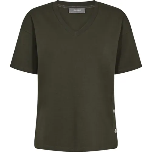 Simple and Stylish Mmsacha V-Ss Tee Toppe T-Shirts 156410 Forest Night , female, Sizes: S - MOS MOSH - Modalova