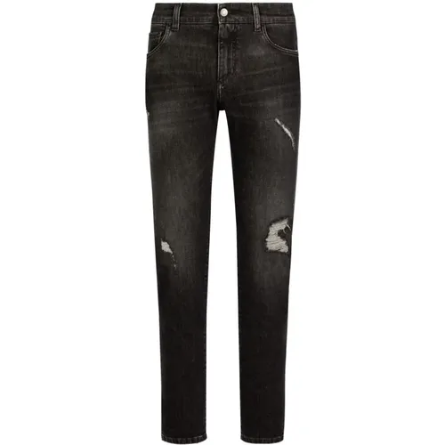 Slim-Fit Stretch Denim Jeans , male, Sizes: L, S, M - Dolce & Gabbana - Modalova