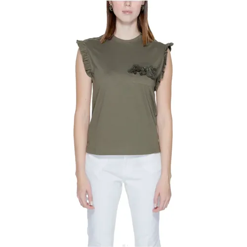 Detailtasche Top Damen T-Shirt , Damen, Größe: S - Only - Modalova